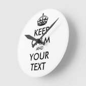 Horloge Ronde KEEP CALM and YOUR TEXT (Angle)