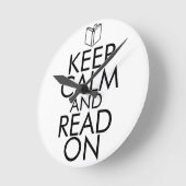 HORLOGE RONDE KEEP CALM ET READ (Angle)