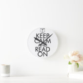 HORLOGE RONDE KEEP CALM ET READ (Maison)