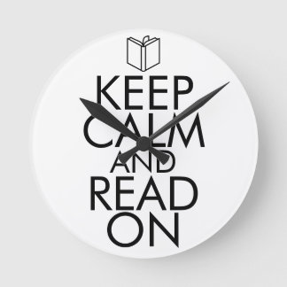 HORLOGE RONDE KEEP CALM ET READ