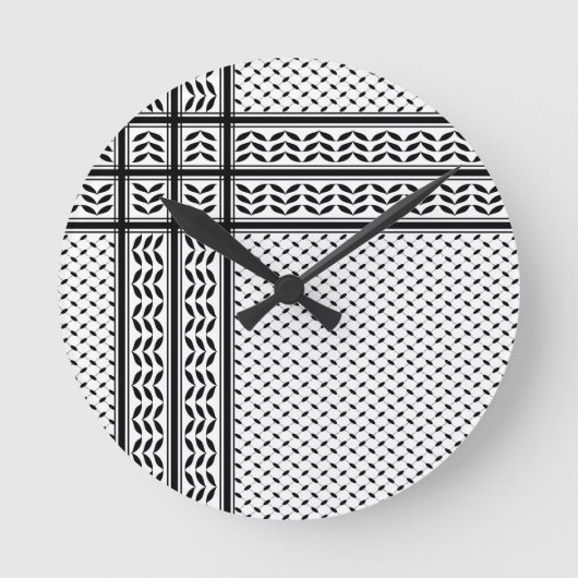 Horloge Ronde Keffiyeh Symbol of Palestine Resistance Pattern (Recto)