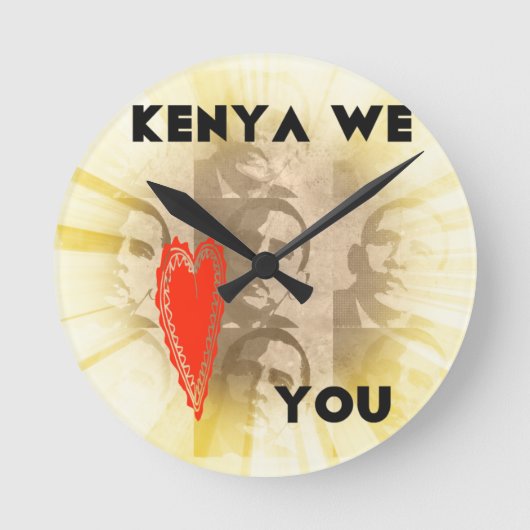 Horloge Ronde Kenya Nous Vous Aimons (Recto)