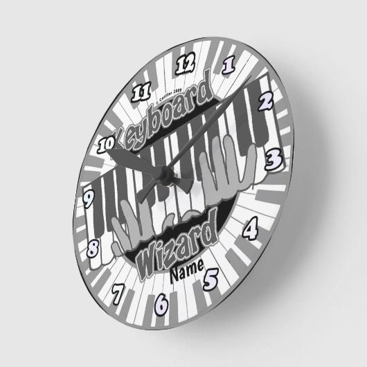 Horloge Ronde Keyboard Wizard  clock (Angle)