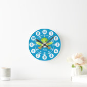 Horloge Ronde Kids cute frog green wall clock (Maison)
