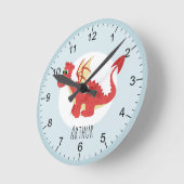 Horloge Ronde Kids Magical Red Welsh Dragon (Angle)
