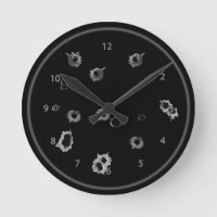 Kill the Time Gunshots Holes Wall Clock