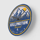 Horloge Ronde Killington Vermont Retro Sunset Ski Souvenirs (Angle)