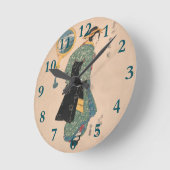 Horloge Ronde Kimono Woman Courtesan (Angle)