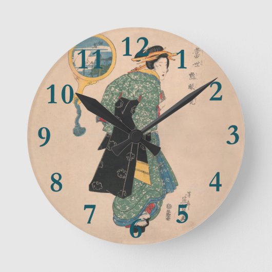 Horloge Ronde Kimono Woman Courtesan (Recto)