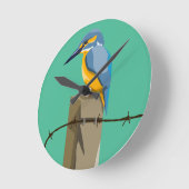 Horloge Ronde Kingfisher Kotare NZ (Angle)