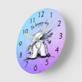 Horloge Ronde KiniArt Samoyed (Angle)
