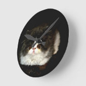 Horloge Ronde Kitten noir et blanc (Angle)