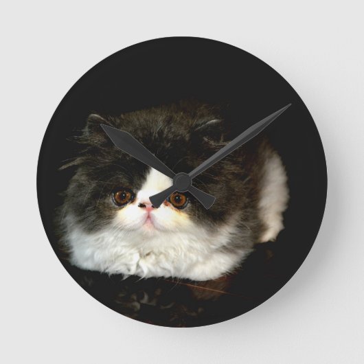 Horloge Ronde Kitten noir et blanc (Recto)
