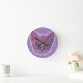 Horloge Ronde Kitten pourpre (Maison)