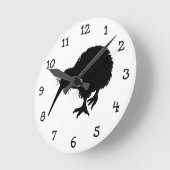 Horloge Ronde Kiwi Bird Silhouette (Angle)