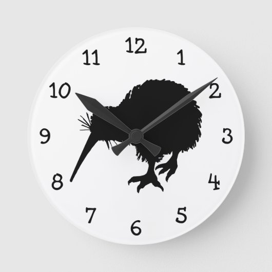 Horloge Ronde Kiwi Bird Silhouette (Recto)