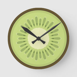 Horloge Ronde Kiwi Fruit Slice