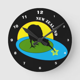 Horloge Ronde Kiwi - New Zealand Bird & Bro Travel
