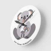 Horloge Ronde KOALA - Amoureux des animaux - animal en voie de d (Angle)