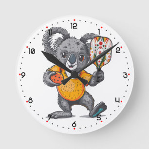 Horloge Ronde Koala-fié pour Dinke Pickleball