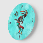 Horloge ronde Kokopelli (Angle)