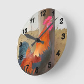 Horloge Ronde krähender Hahn (Angle)