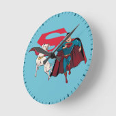 Horloge Ronde Krypto et Superman (Angle)