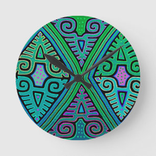 Horloge Ronde Kuna Indian Diamond Mola