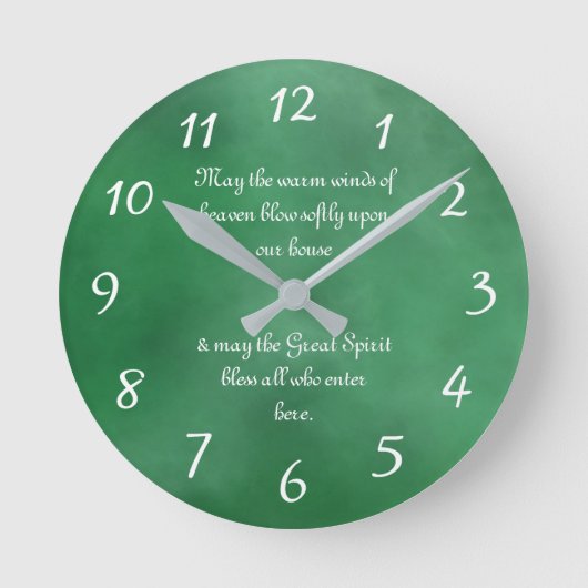 Horloge Ronde La bénédiction des Amérindiens pour la maison (Recto)