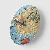 Horloge Ronde La Bouée Rouge par Paul Signac, Pointillisme Vinta (Angle)