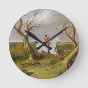 Horloge Ronde La chasse du Suffolk - partie (huile sur la toile)