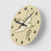 Horloge Ronde La colombe de la paix (Angle)