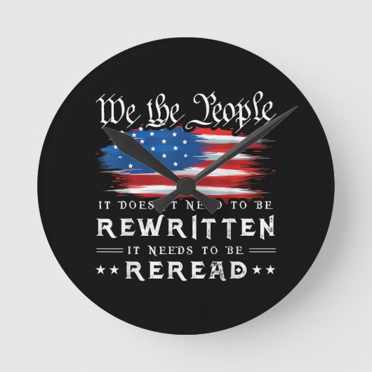 Horloge Ronde La Constitution américaine du drapeau doit être re (Recto)
