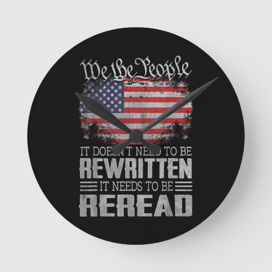 Horloge Ronde La Constitution américaine du drapeau doit être re (Recto)