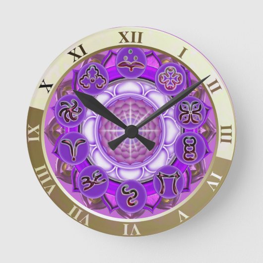 Horloge Ronde La Couronne Chakra Mandala (Recto)