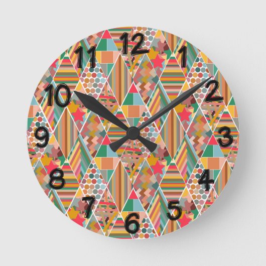 Horloge Ronde La courtepointe Boho Crazy (Recto)