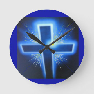 Horloge Ronde La croix bleue rétro-éclairée
