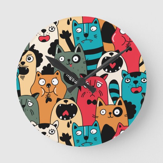 Horloge Ronde La Crowd of cats (Recto)