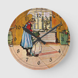 Horloge Ronde La Cuisine de Carl Larsson