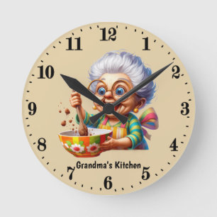 Horloge Ronde La cuisine de grand-mère mignonne personnalisable