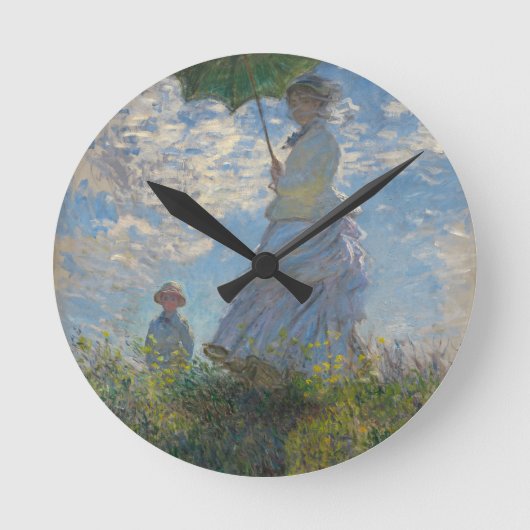 Horloge Ronde La Femme de Monet avec parasol (Recto)
