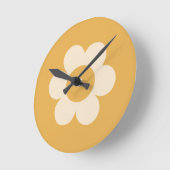 Horloge Ronde La Fleur 07 Fleur Jaune Retro Florale (Angle)