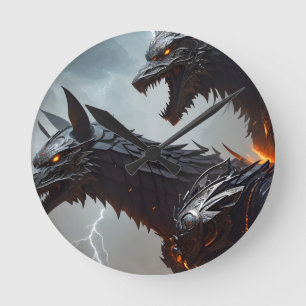 Horloge Ronde La foudre Cyborg Wolves