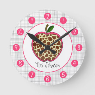 Horloge Ronde La girafe Apple personnalisé synchronisent pour