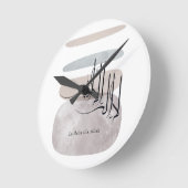 Horloge Ronde La ilaha illa Allah Arabic Calligraphy – Minimal (Angle)