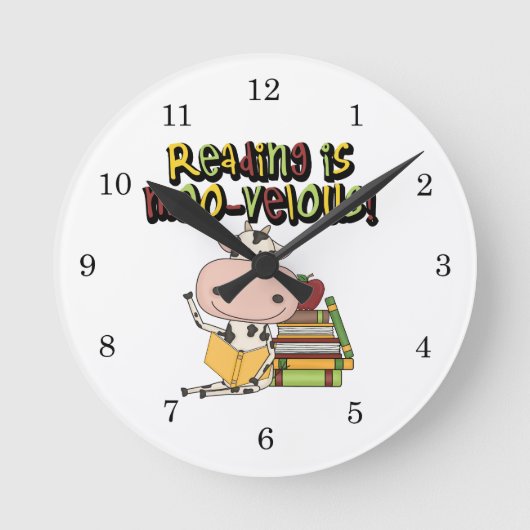 Horloge Ronde La lecture est MOO-velous (Recto)