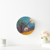 Horloge Ronde La licorne regarde la lune (Maison)