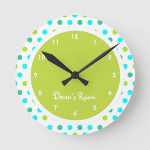 Horloge Ronde La Menace du Colorful Polka