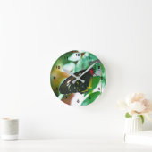 Horloge Ronde La nature des papillons noirs (Maison)