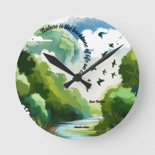Horloge Ronde La nature est la colonne vertébrale de la vie sur 
